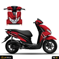 Mẫu tem rời dán xe Yamaha FreeGo màu đỏ đẹp