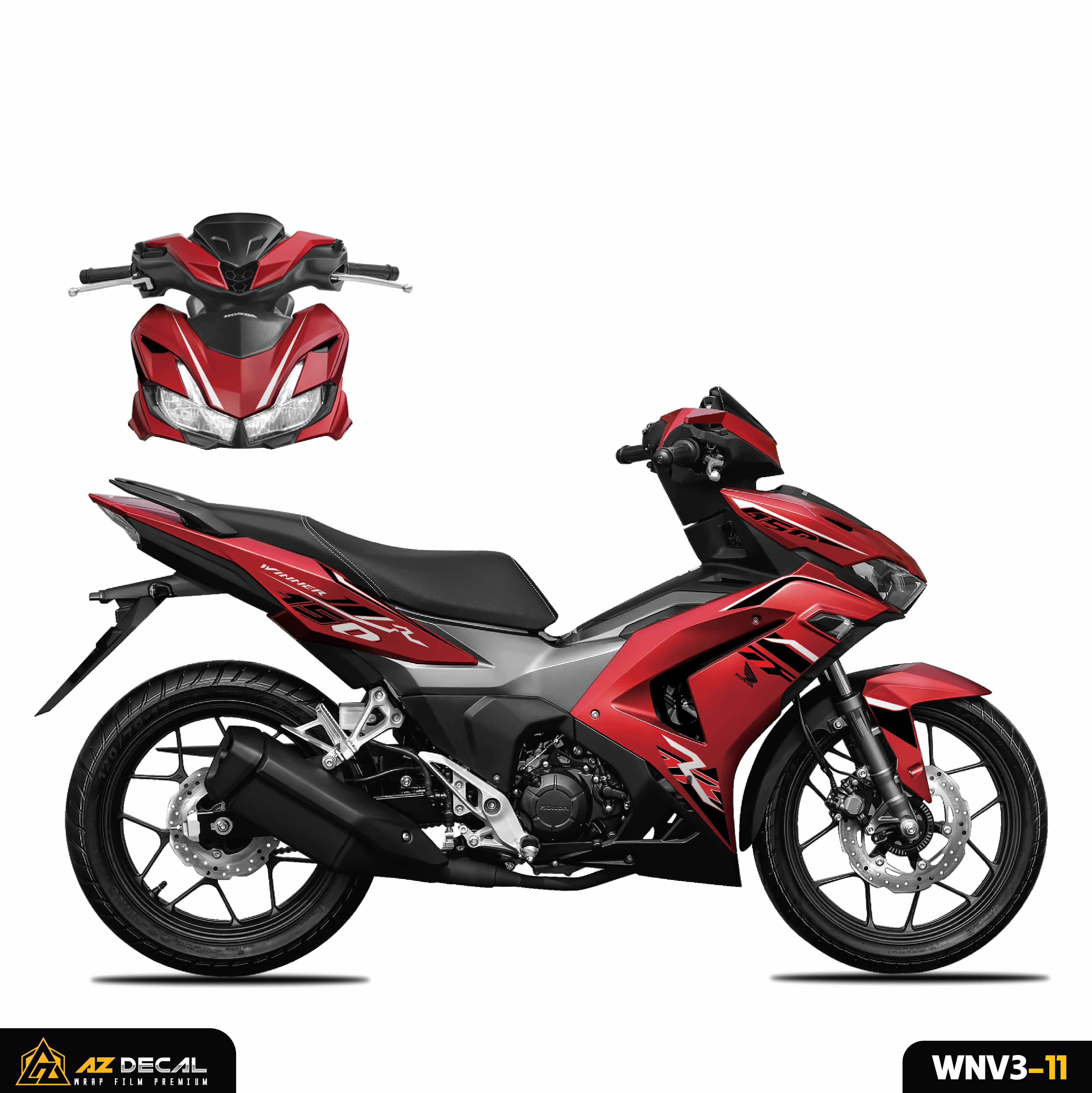 Tem xe Winner X 2022 - Winner v3 đỏ phong cách hiện đại