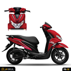 Tem chỉ dán trang trí xe Yamaha FreeGo 125 / S màu đen trắng đỏ