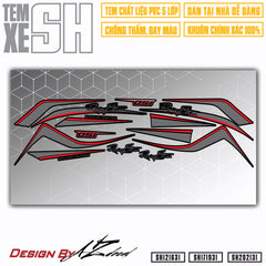 Decal xe SH mẫu Racing 150 cho xe đen