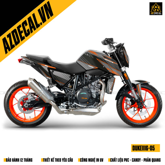 Decal xe KTM Duke 250 thiết kế theo yêu cầu