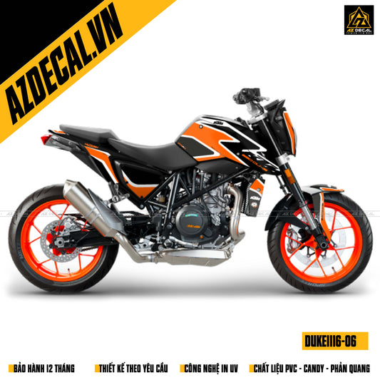 Decal xe KTM Duke 390 thiết kế theo yêu cầu