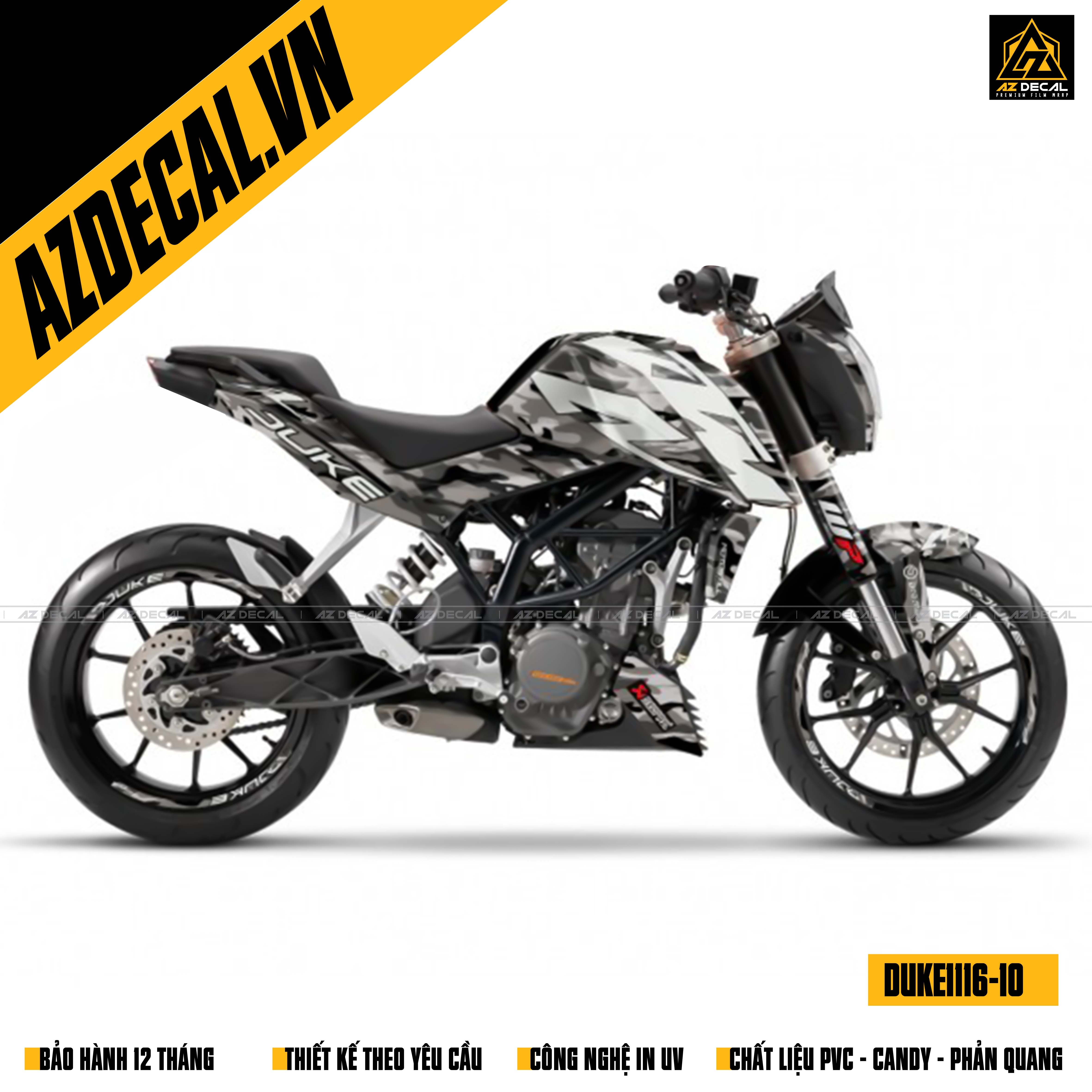 Mẫu tem dán xe KTM Duke 200 đẹp nhất