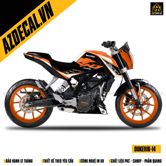 Tem trùm xe moto KTM Duke 250