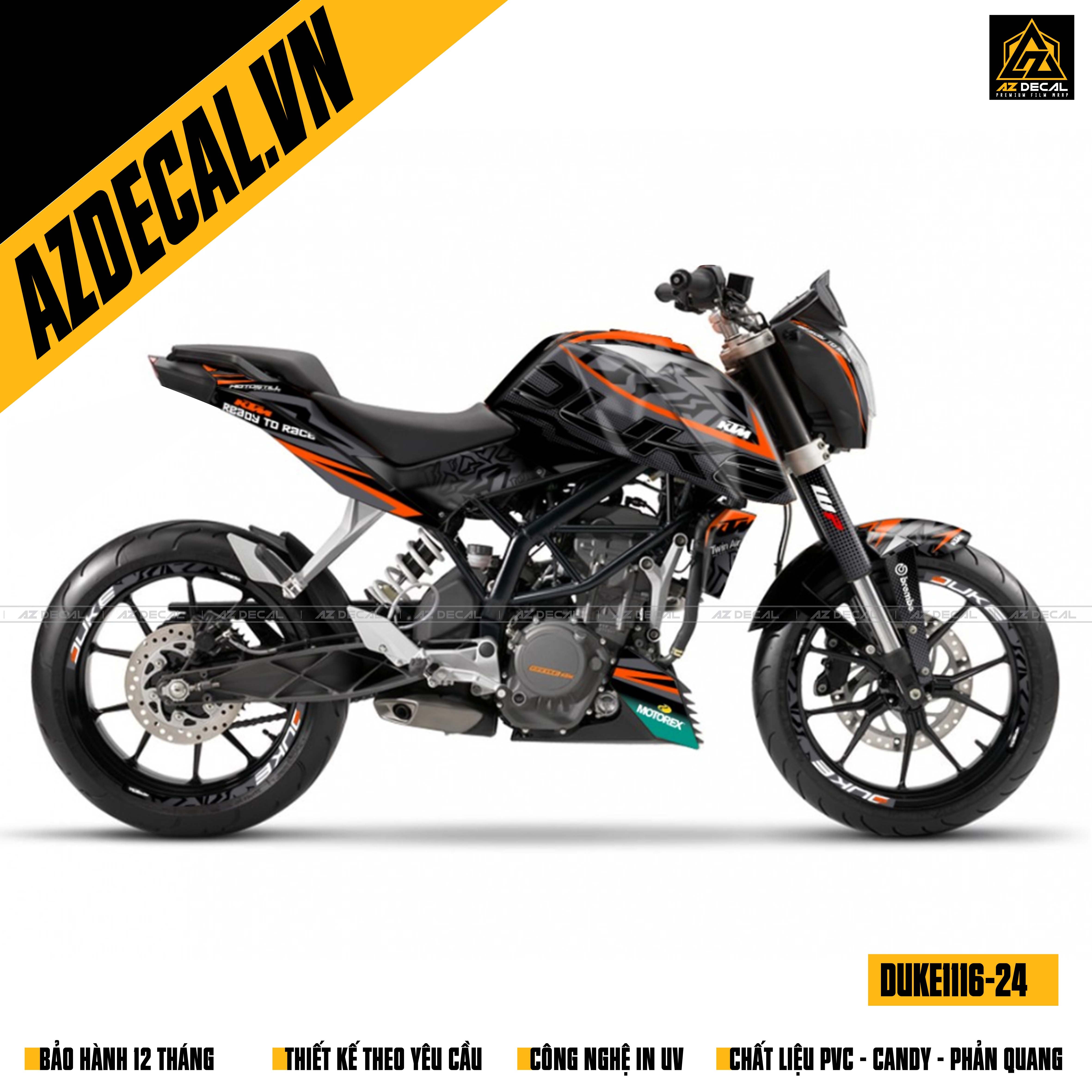 Thiết kế tem xe KTM Duke 390 theo yêu cầu