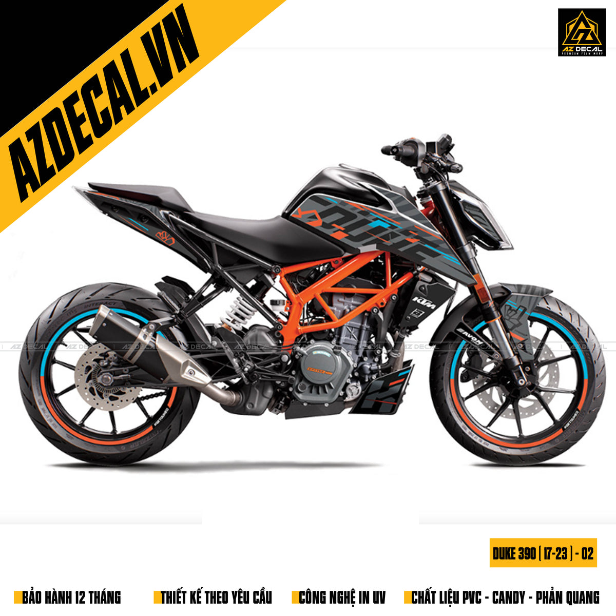 Tem dán xe KTM Duke 390 thiết kế yêu cầu