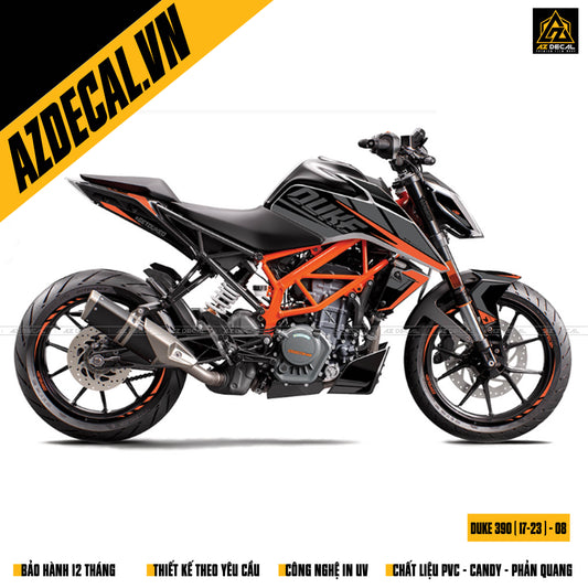 Tem dán xe KTM Duke 390 màu đen xám