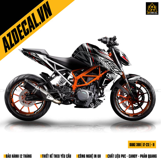 Mẫu tem đen trắng đẹp dán KTM Duke 390