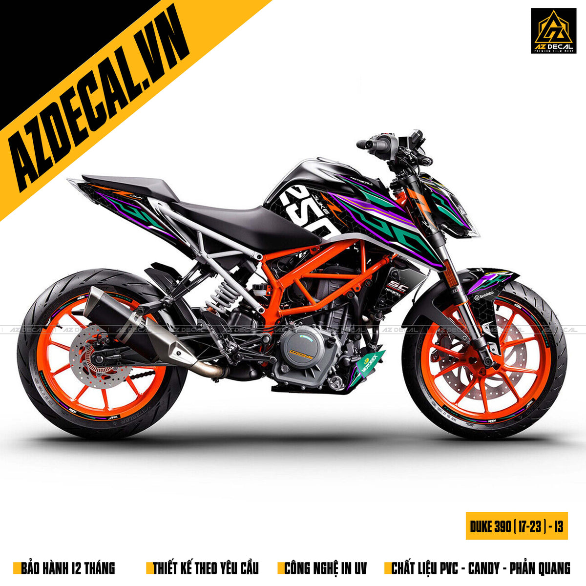 Mẫu tem xe KTM Duke 390 phong cách nổi bật