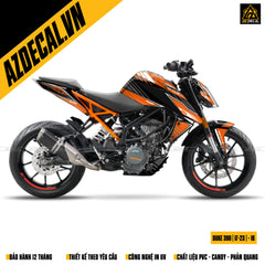 Tem xe KTM Duke 390 đen trắng cam đẹp nhất