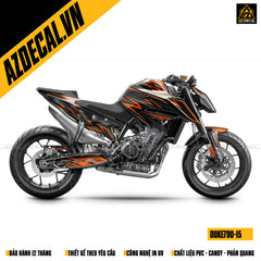 Mẫu tem màu cam đen cho xe KTM Duke 790