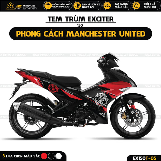 Tem trùm xe Exciter 150 mẫu Manchester United