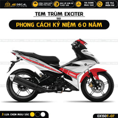 Tem xe Exciter 150 phiên bản kỉ năm 60 năm Yamaha tham gia MotoGP