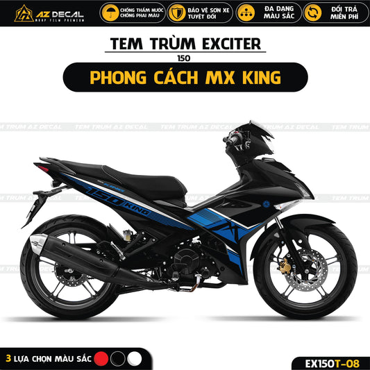 Tem trùm dán xe Exciter 150 mẫu MX King