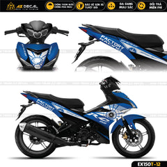 Tem xe Exciter 150 đẹp màu xanh GP phong cách Racing