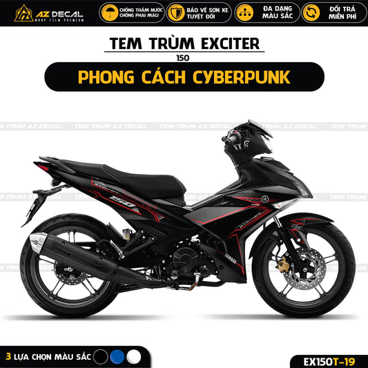 Tem trùm Exciter 150 mẫu Cyberpunk