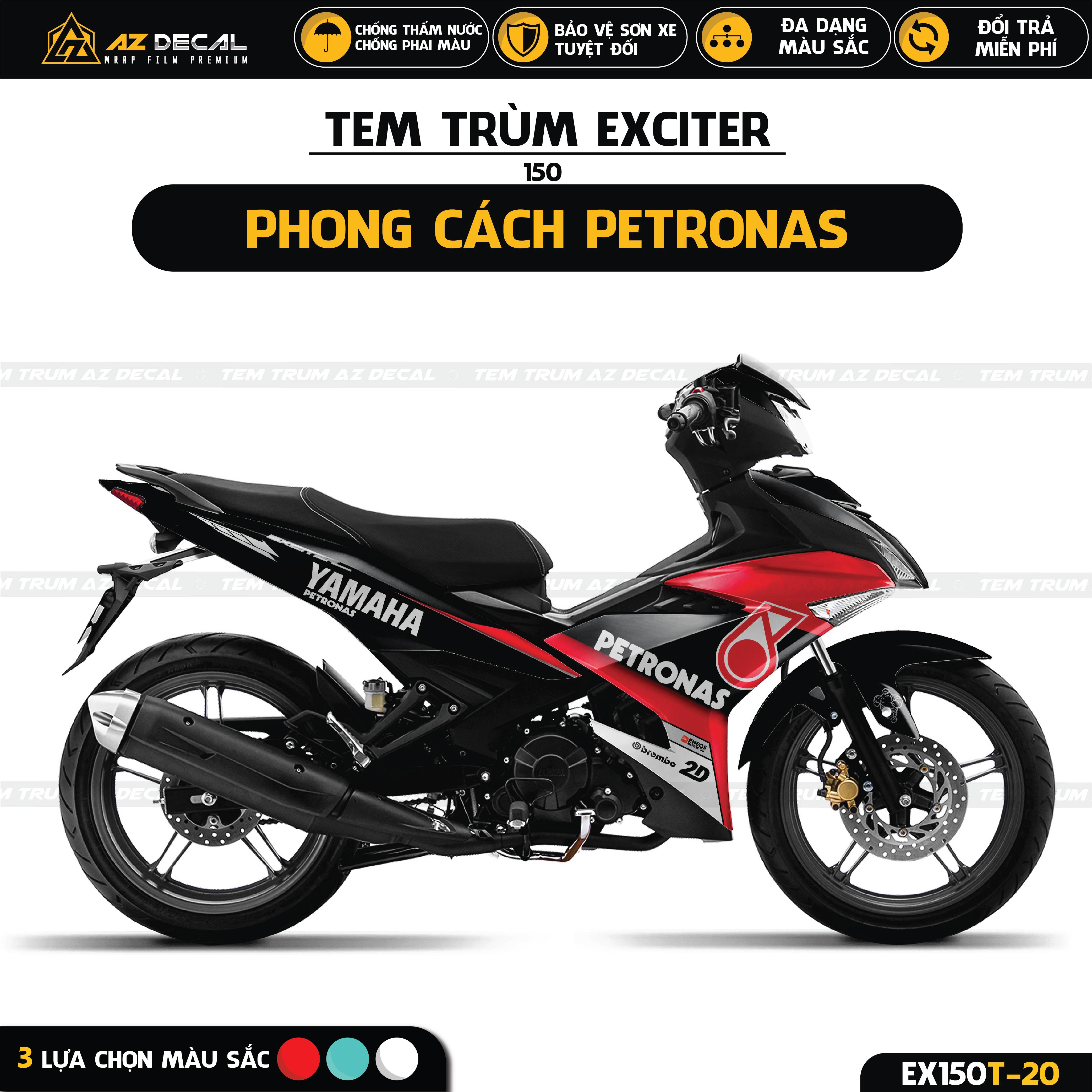 Tem trùm Exciter 150 phong cách Petronas