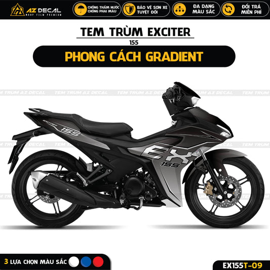 Tem trùm xe Yamaha Exciter 155 mẫu Gradient