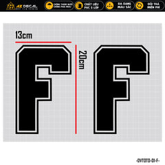 Tem Xe Ô Tô Dán Đa Vị Trí | DVTOT-01 | Mẫu Chữ Cái