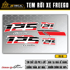 Tem xe Yamaha FreeGo 125 / S màu đỏ trắng