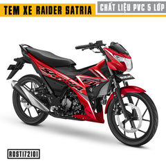 Tem xe Raider / Satria mẫu 01 - Xe Đỏ