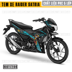 Tem xe Raider / Satria mẫu 04 - Xe Đen