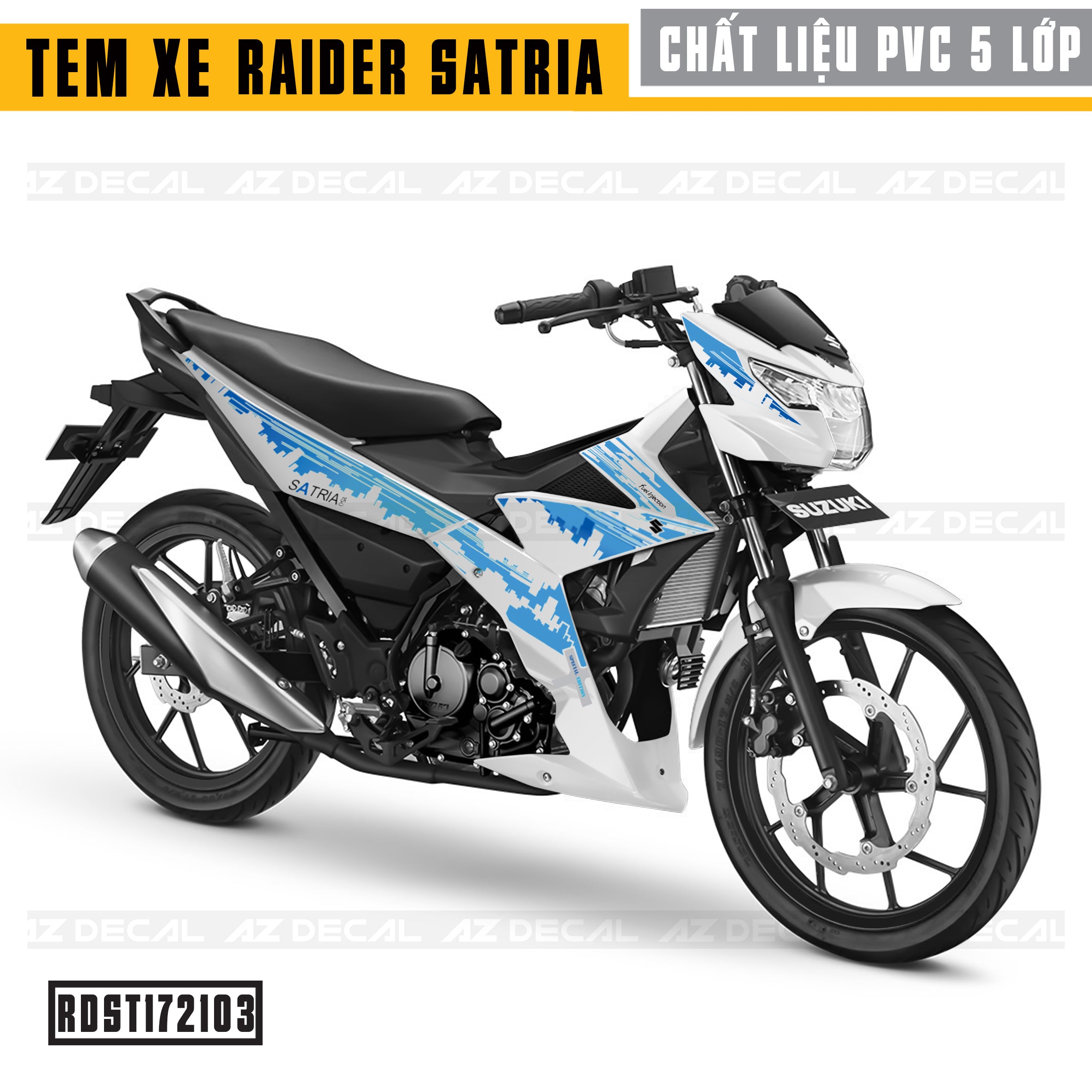 Tem xe Raider / Satria Xe Trắng - Mẫu City