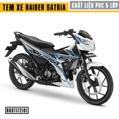 Tem xe Raider / Satria mẫu 01 - Xe Trắng