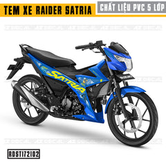 Tem xe Raider/Satria xanh mẫu 02