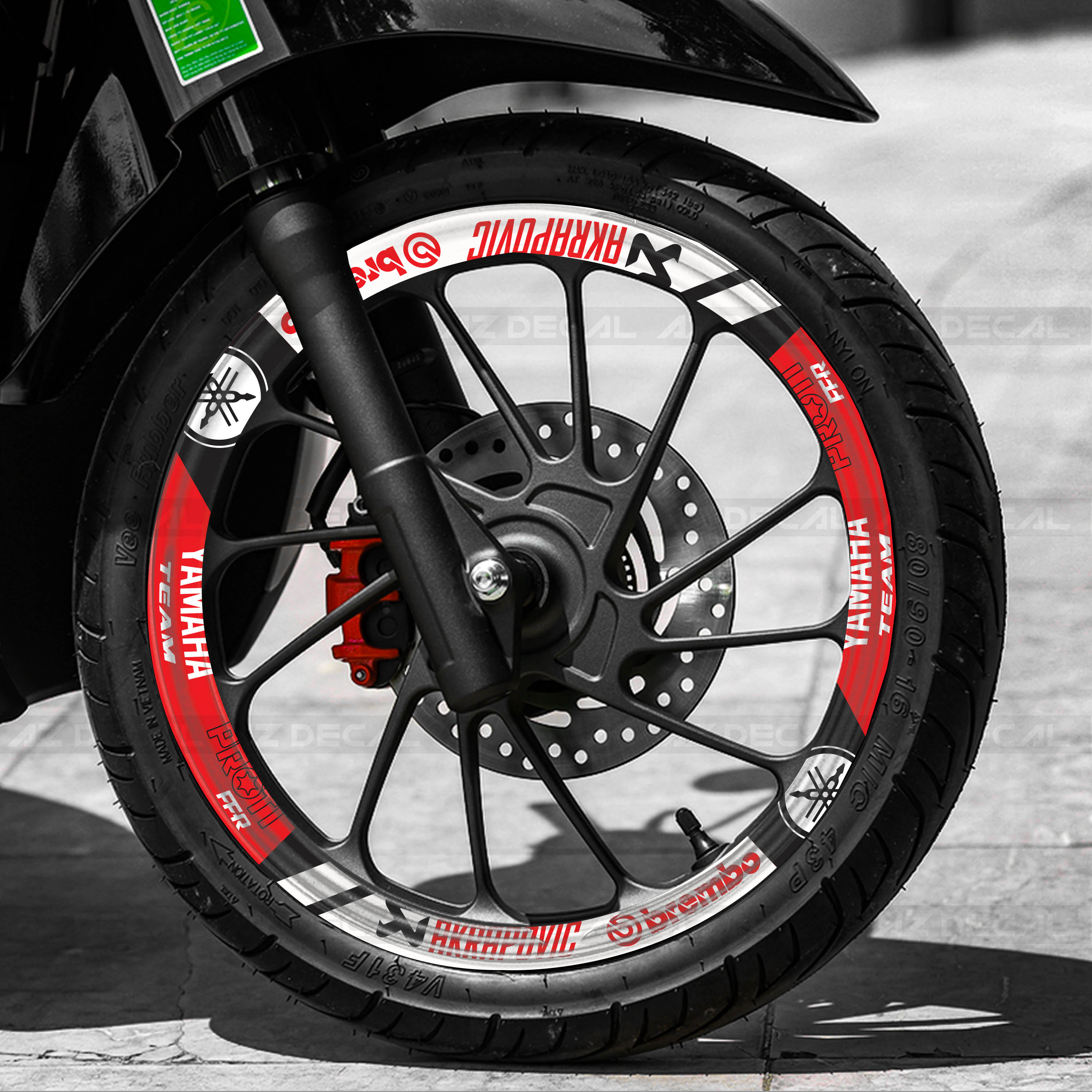 Hình thực tế mẫu Brembo 02 màu đỏ