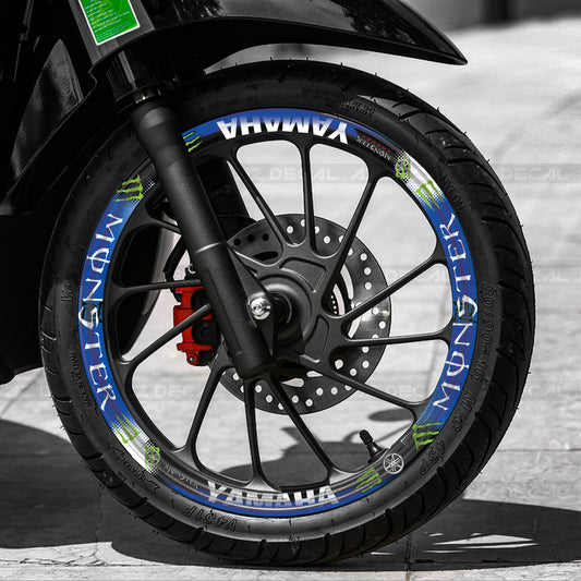 Tem mâm xe máy Yamaha Monster xanh