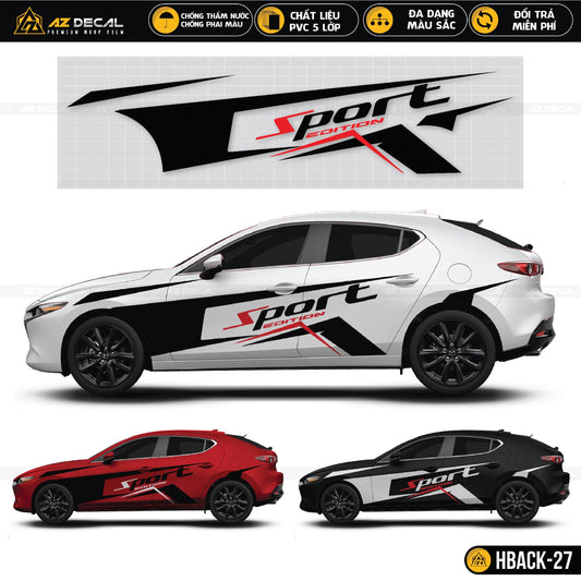 Mua decal Sport Edition dán cửa xe ô tô Hatchback