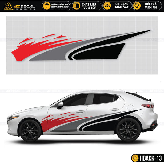 Mua decal dán sườn xe ô tô Hatchback trắng