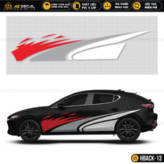 Mua decal dán sườn xe ô tô Hatchback đen