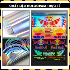 Sticker Dán Ô Tô, Xe Máy, Xe Điện, Xe Đạp, Mũ Bảo Hiểm | Hãng Xe Hologram - Honda