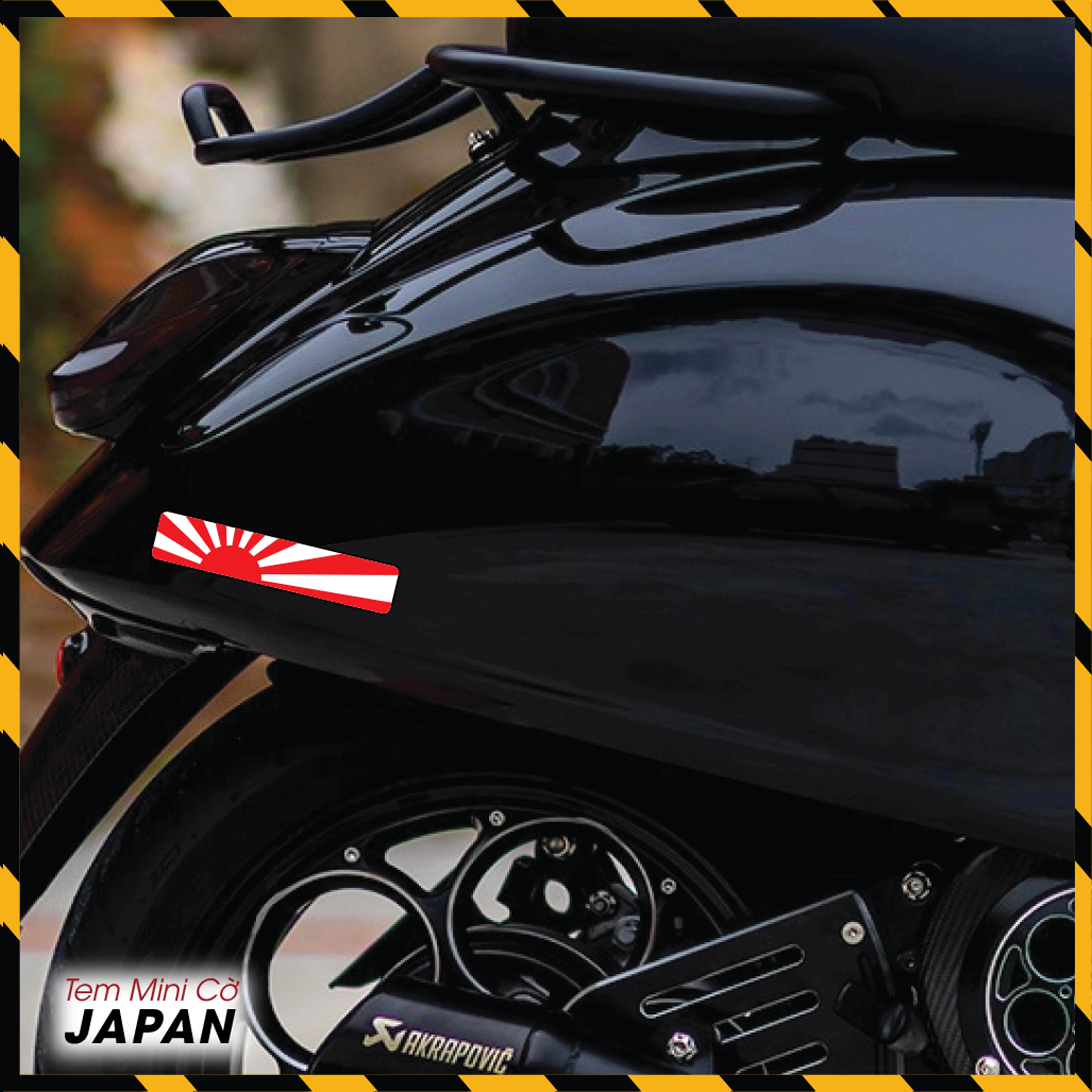 Sticker Dán Ô Tô, Xe Máy, Xe Điện, Xe Đạp, Mũ Bảo Hiểm | Tem Mini Cờ Quốc Gia - Japan