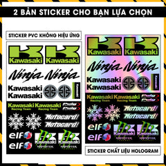 Sticker Dán Ô Tô, Xe Máy, Xe Điện, Xe Đạp, Mũ Bảo Hiểm | Hãng Xe Hologram - Kawasaki