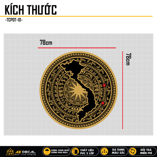 Tem Dán Capo Ô Tô | TCPOT-10 | Thiết Kế Trống Đồng