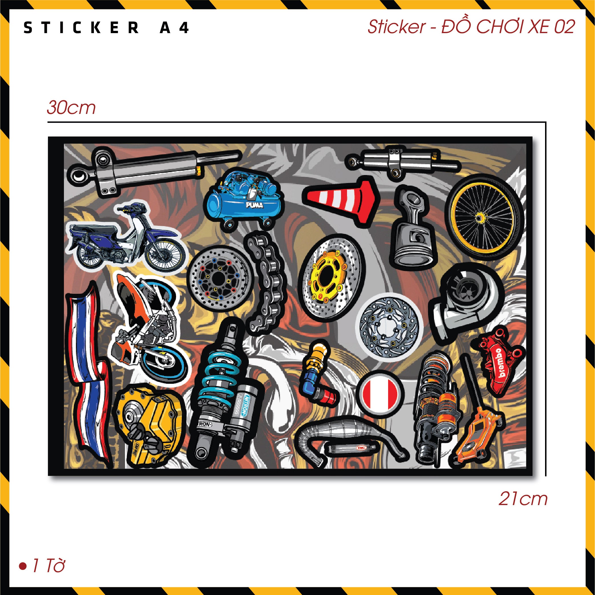 Sticker Dán Ô Tô, Xe Máy, Xe Điện, Xe Đạp, Mũ Bảo Hiểm | SET Trang Trí ĐỒ CHƠI XE 02