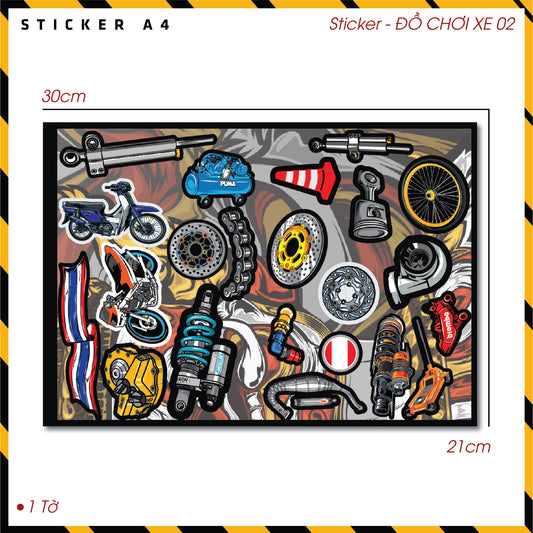 Sticker Dán Ô Tô, Xe Máy, Xe Điện, Xe Đạp, Mũ Bảo Hiểm | SET Trang Trí ĐỒ CHƠI XE 02