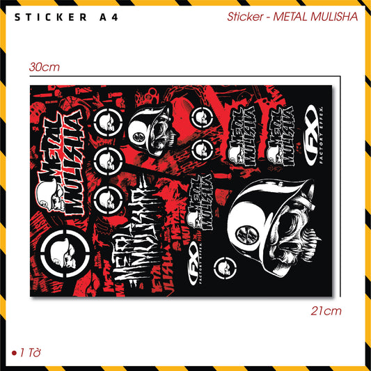 Sticker Dán Ô Tô, Xe Máy, Xe Điện, Xe Đạp, Mũ Bảo Hiểm | SET Trang Trí METAL MULISHA