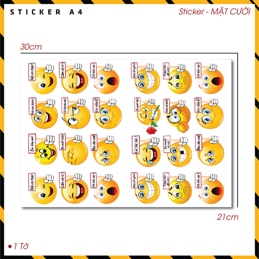 Sticker Dán Ô Tô, Xe Máy, Xe Điện, Xe Đạp, Mũ Bảo Hiểm | SET Trang Trí MẶT CƯỜI