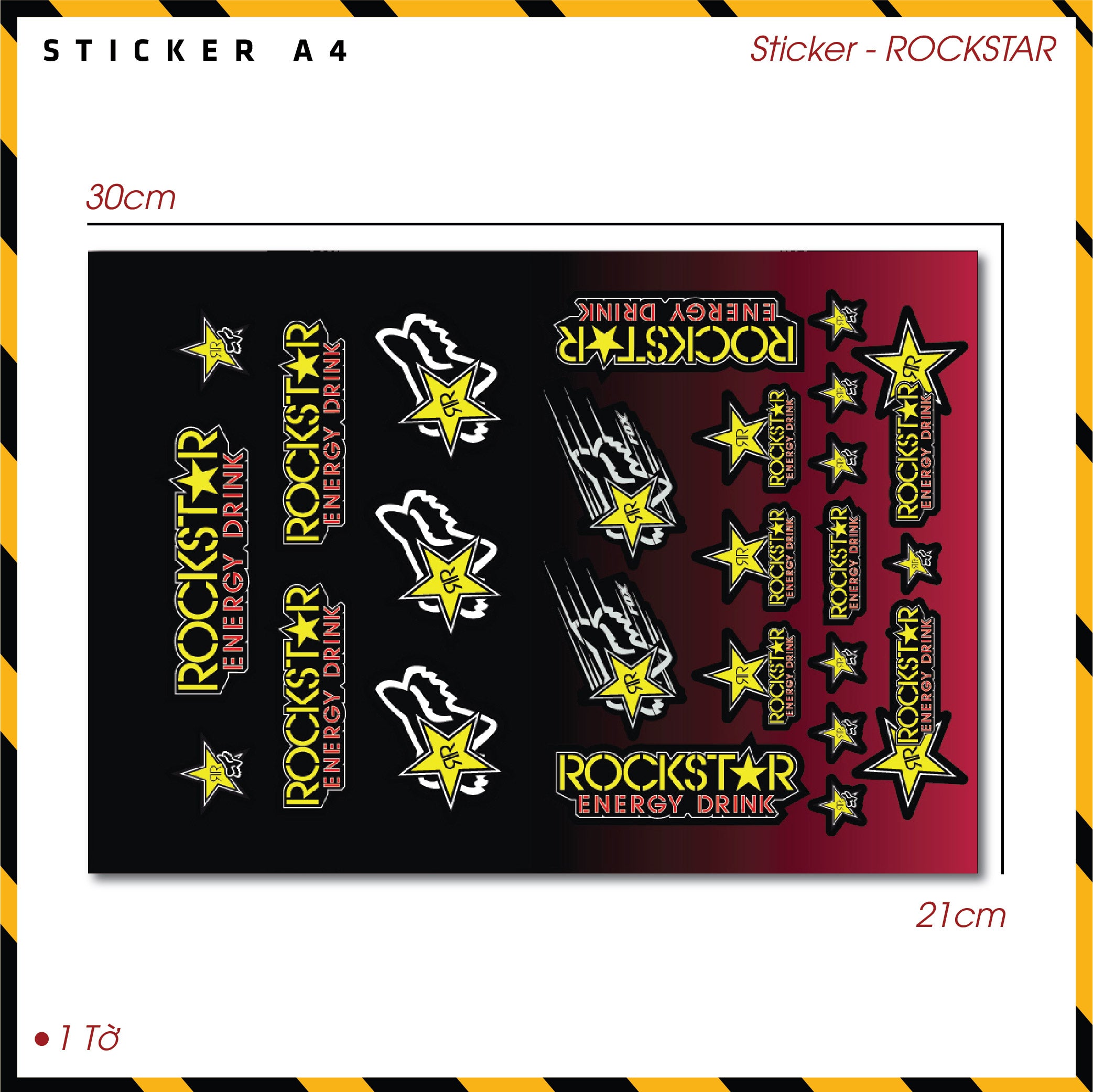 Sticker Dán Ô Tô, Xe Máy, Xe Điện, Xe Đạp, Mũ Bảo Hiểm | SET Trang Trí ROCKSTAR