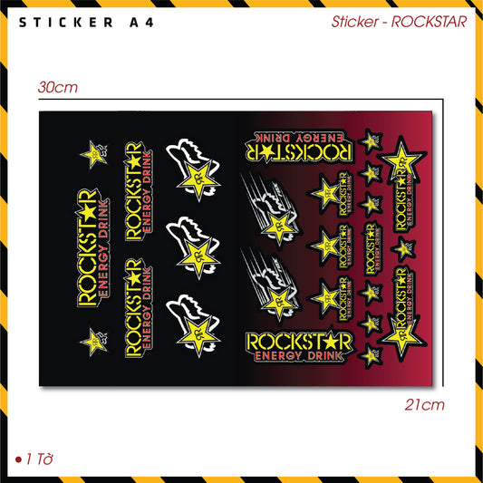 Sticker Dán Ô Tô, Xe Máy, Xe Điện, Xe Đạp, Mũ Bảo Hiểm | SET Trang Trí ROCKSTAR