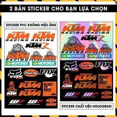 Sticker Dán Ô Tô, Xe Máy, Xe Điện, Xe Đạp, Mũ Bảo Hiểm | Hãng Xe Hologram - KTM RACING