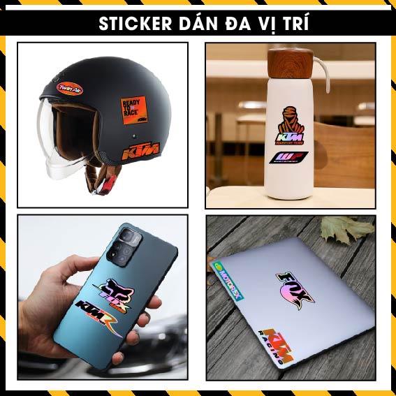 Sticker Dán Ô Tô, Xe Máy, Xe Điện, Xe Đạp, Mũ Bảo Hiểm | Hãng Xe Hologram - KTM RACING