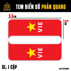 Tem Biển Số Phản Quang | BS-VIETNAM | Cờ Việt Nam