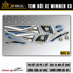 Tem chế Racing Boy dán xe Winner v3 màu xanh đen (nền trắng)