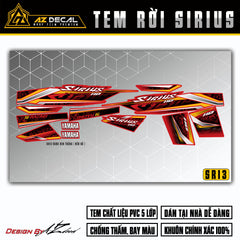 Tem Xe Sirius RC | SR13 | Mẫu SI Racing