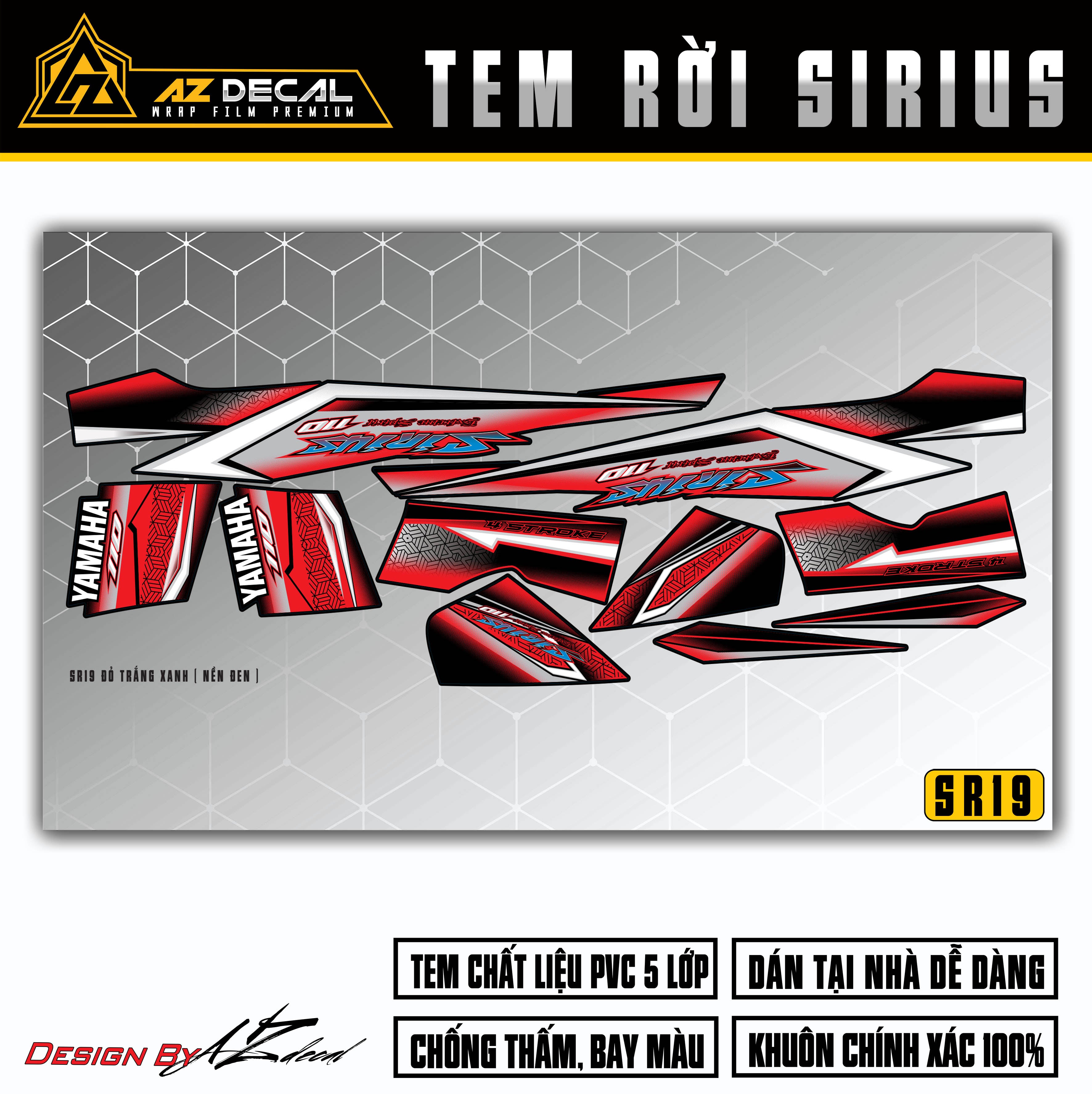 Dán decal xe Sirius RC mới nhất